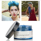 YHMWAX Temporary Colorful Hair Styling Pomades - Disposable Natural Strong Hold Gel for Party, Cosplay, Masquerade (Blue)