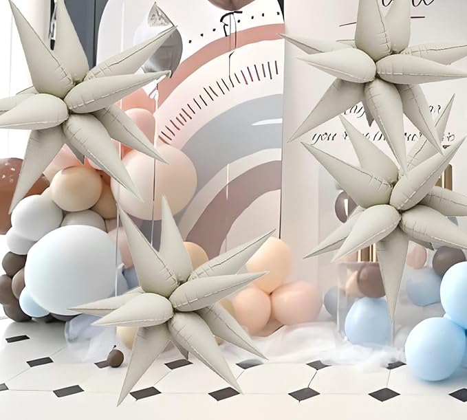50pcs Matte White Sand 20' Water Drop Foil Cone Mylar Balloons Matte White Sand - Image 4