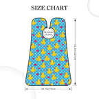 Ultimate Shaving Bib, Beard Trimming Apron with Hair Catcher, Pink Heart Polka Dots Blue Yellow Rubber Ducks