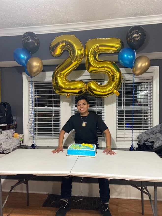 25 Balloon 40 inch Gold Number Balloons - Image 2