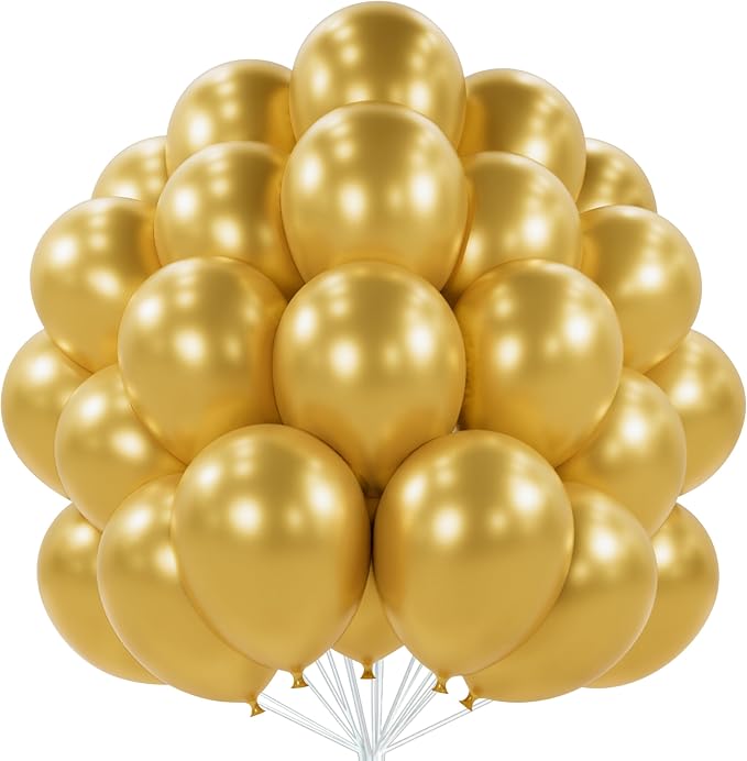 PartyWoo Gold Balloons 101pcs Gold Latex Helium Balloons 12 Inch | Birthday by PartyWoo