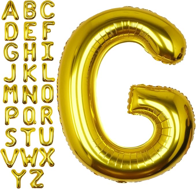 40 Inch Gold Letter G Balloon Big Foil Helium Letter Balloons A-Z | Giant Large by SULALABOO