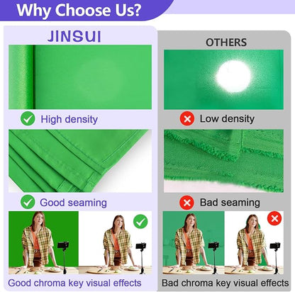 JINSUI Green Screen Backdrop, Large Background Fabric 10x20 ft | Thick - Image 5