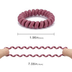 Macaroon Spiral Coil Hair Ties (Colorful, 10 Pcs) - Ponytail Holders for Thick Hair, No Crease Plastic Spiral Phone Cord Ties for All Hair Types
