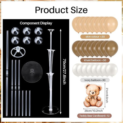 12 Sets Brown Bear Baby Shower Balloon Stand Kit - Image 3