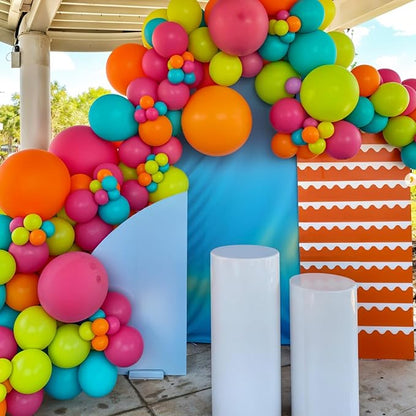 Tropical Balloons, 12 Inch Teal Metallic Gold Orange Pink Hot Fruit Green - Image 5