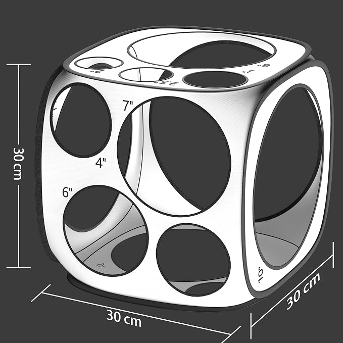 13 Sizes Balloon Sizer Cube Box, Collapsible Balloon Measurement Tool - Image 5