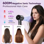 Hair Dryer, Professional Ionic Hair Dryer for Fast Drying, Low Noise, Lightweight, 600 Million Negative Ions High-Speed Hair Blow Dryer with Diffuser for Curly Hair Women, Men, Home, Travel, Salon