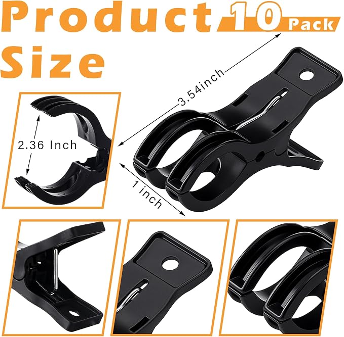 LemonRoad 10 Pack Large Balloon Arch Clips Plastic Transparent Backdrop Spring - Image 3