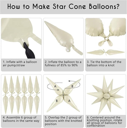 72 Pcs Star Balloons Foil Explosion Balloons Magic 12 Point Star Cone Balloon - Image 7
