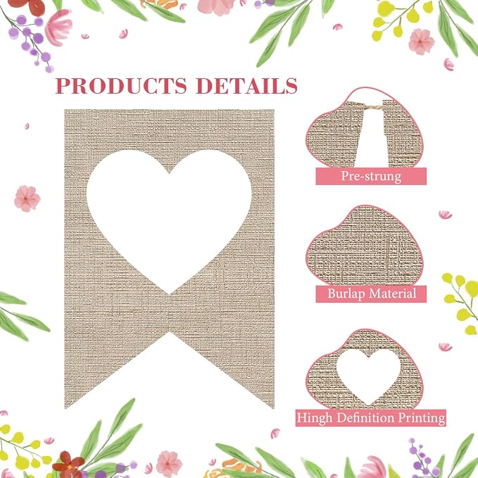 Weecent Pre-Strung 6ft Burlap Oh Baby Banner - Image 3