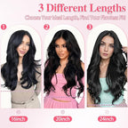 ALXNAN Clip in Hair Extensions, Black Long Wavy Hair Extensions for Women Clip Ins Soft Full Head Synthetic Hairpieces 20 Inch