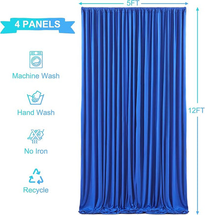 4 Panels Royal Blue Backdrop Curtains - Image 6