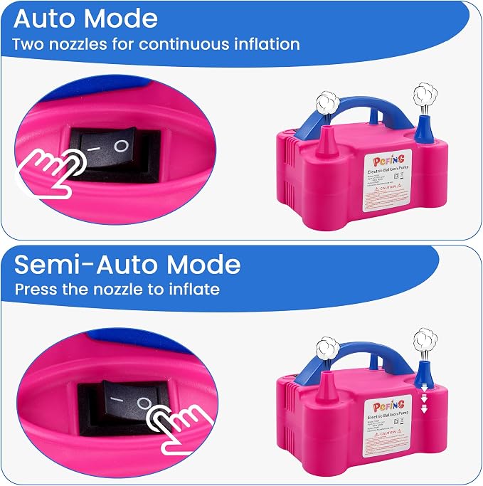 PCFING Balloon Pump Electric, Portable Balloons Inflator Blower Machine - Image 7
