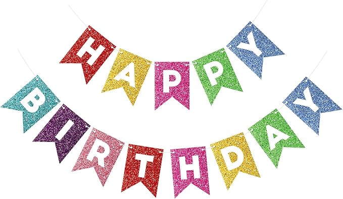 Colorful Happy Birthday Banner Birthday Sign by Hooqict