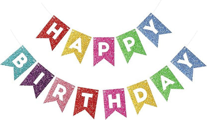 Colorful Happy Birthday Banner Birthday Sign by Hooqict