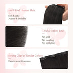 DOORES Clip in Hair Extensions Set 20 Inch 120g, 4pcs Invisi Edge Clip ins and 3pcs Classic Seamless Clip ins, Injected Virgin Real Human Hair Extensions Natural Invisible Straight, #1