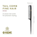 Kent SPC82 Fine Tooth Salon-Style Dressing Comb - Professional Barber Haircut Comb for Styling and Teasing - Quality Barber Supplies - Saw-cut Handmade in England