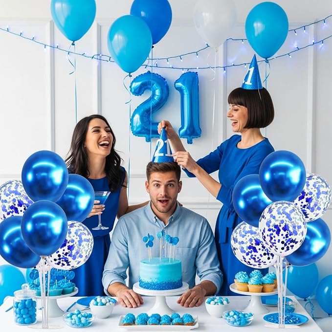 TONIFUL 4 Set Blue Balloon Stand Balloon Centerpieces - Image 5