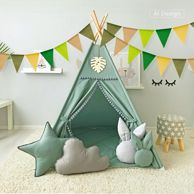 G2PLUS Pre-Strung Burlap Pennant Banners, 39Ft Sage Green Fabric Triangle Flag - Image 6