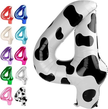 Cow Print Number 4 Balloon 40 inch, Cow Birthday Party Balloons Decorations | by Upgesy