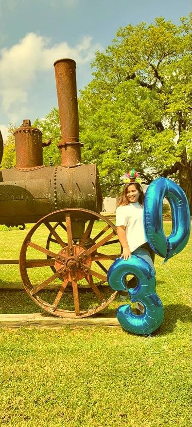 Blue Number 0 Balloon 40 inch, Balloon numbers party supplies, deco photo shoot - Image 4