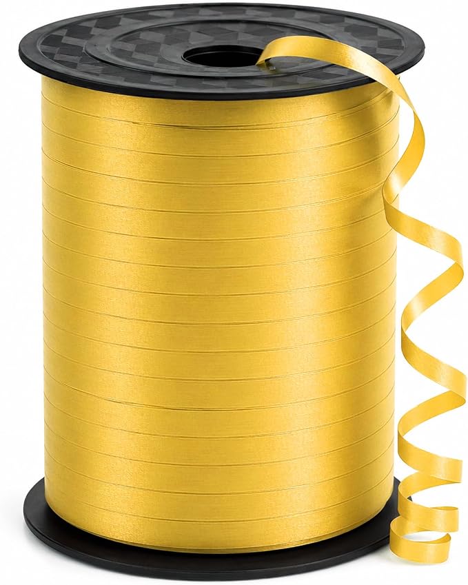 500 Yard Gold Curling Ribbon Balloon Ribbon 1/5 Inch Ribbon by Unknown