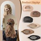 6Pcs Matte No-Slip Flat Claw Clips,Duckbill Hair Clips for Women, Simple Elegant flat hair clips for Thick Thin Long Short Hairs,flat claw clips for women (8Pcs,Mix-A) (E)
