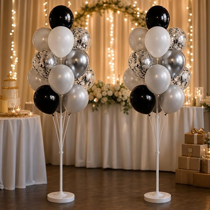 Balloon Column Stand Kit, 2 Sets of Assorted Rainbow Balloon Tower Pillar - Image 7
