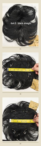 H&Bwig Men Short Toppers Hairpiece Clip in Hair Extensions for Covering balck Hair Toupee(Customize)