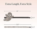 Kitsch Extra Long Metal Rhinestone Bobby Pins – Ghost Design Sparkly Hair Pins – Halloween Hair Accessories – Secure Hold Bobby Pins for Women, Festive Styling | Ideal Gifts for Women - 4pc Set