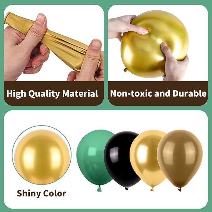 Green and Brown Balloons, Camo Balloons Camouflage Party Balloons Green Black - Image 4