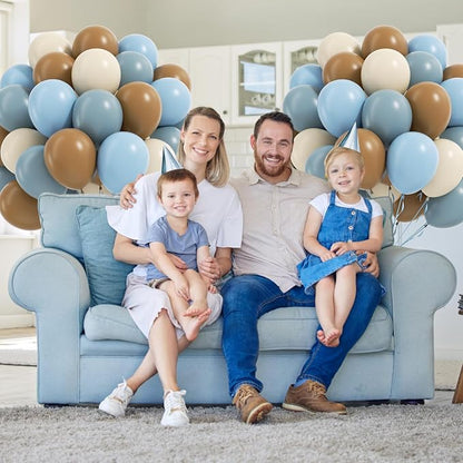 60pcs Blue and Brown Balloons 12inch - Image 6