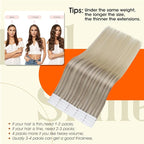 Full Shine Tape in Hair Extensions Real Human Hair 14Inch Balayage Color 18 Ash Blonde Fading to 22 and 60 Blonde Remy Tape in Extensions Seamless Tape Hair Ombre Skin Weft Hair Extensions 50G 20Pcs