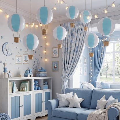 8 Sets Hanging Hot Air Balloon Decoration from Ceiling 12 Inch PVC Lanterns by Unknown