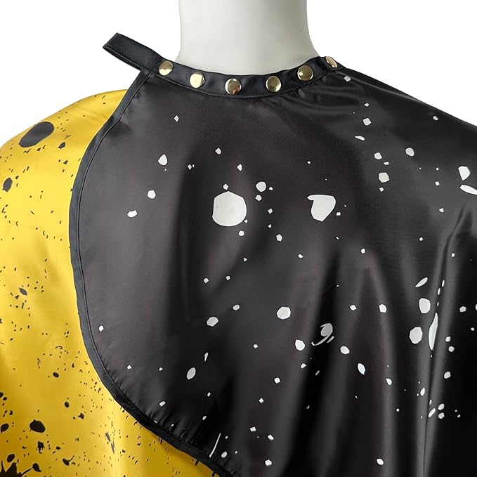 Barber Capes for Men Hair Cutting Capes with Snaps Salon Capes for Stylists Waterproof Hairdresser Gown Cape- 63”× 56”(Yellow)
