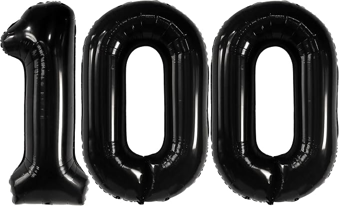 KatchOn Black 100 Balloon Number 40 Inch, 100th Birthday Decorations | 100K - Image 9
