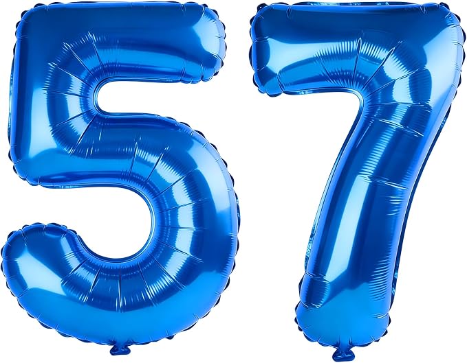 40 Inch Number 57 Balloons for 57th Birthday Party Decorations, 0-100 Dark Blue by FOBELEC