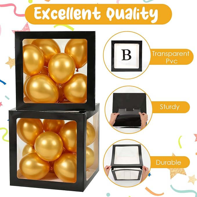 12 Pcs Transparent Balloon Boxes Clear Baby Boxes - Image 3