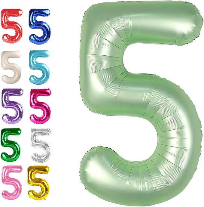 Oliver Green Number 5 Balloon 40 inch, Birthday Party Balloons Decorations | by Upgesy