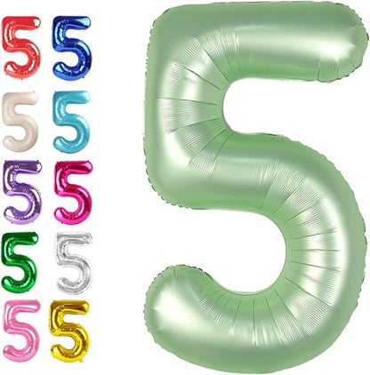 Oliver Green Number 5 Balloon 40 inch, Birthday Party Balloons Decorations | by Upgesy