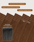 VINBAO Invisi Edge Tape in Hair Extensions Auburn Ginger 55g 20in 20pcs Injection Tape in Extensions Human Hair Seamless Injected Tape 20inch #33