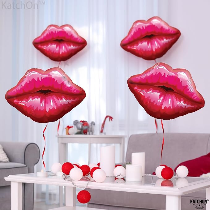 KatchOn Red Lip Balloons 30 Inch - Image 7