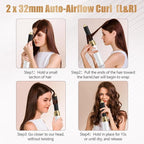 5 in 1 Hot Air Brush, Blow Dryer Brush & Auto Air Curling Wrap Hair Styler, 1000W Professional Hair Styling Tools Negative Ion Hair Dryer Brush for Drying, Curling, Straightening & Styling