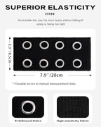 Grommet Headband for Women, Wide Black 20cm Hollow Out Elastic Hair Band, Eyelets Punk Grunge Stylish Hairband