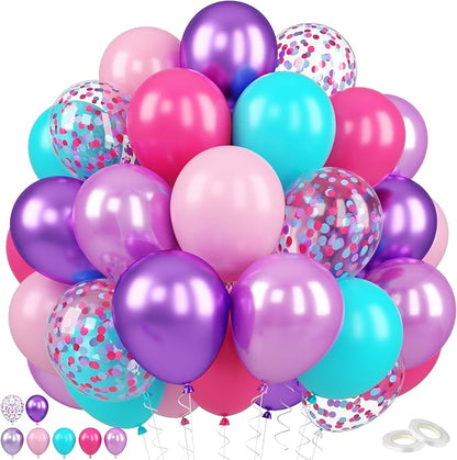 Metallic Chrome Purple Pearl Pink Maca Teal Blue Latex Balloons by FEYG