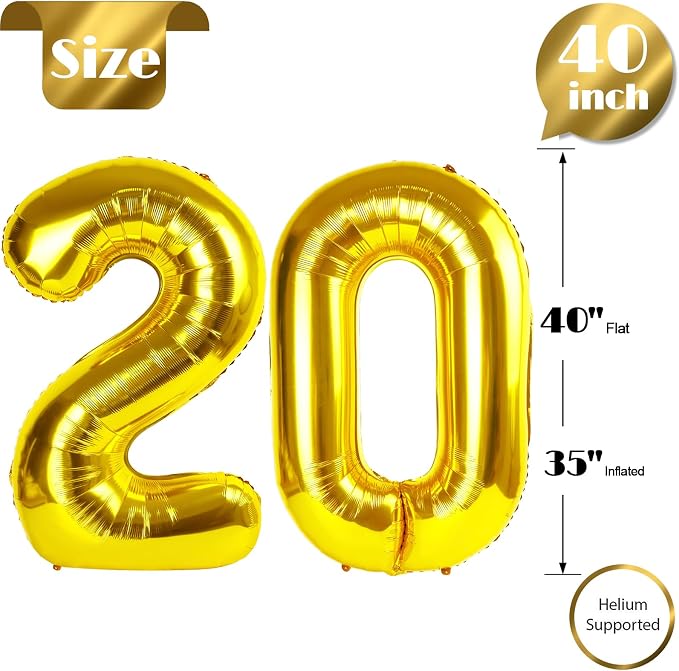 Gold 20 Balloon - Image 6