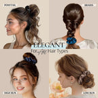 Zenssia Silk Scrunchies for Hair, Mulberry Silk Hair Ties for Women and Girls, No Damage Elastic Ponytail Holders（Black, Navy, Silvergrey）
