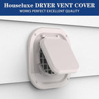 Dryer Vent Cover Outside 4 inch, Magnetic Door Design, Durable Airflow Vent with Lint Trap Screen, Thickened Material, 7 inch x 7 inch Size, Beige