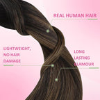 YoungSee Human Hair Tape in Extensions Dark Brown Tape in Hair Extensions Balayage Dark Brown to Ash Brown Real Human Hair Tape-in Extension 16In Ombre Hair Extensios Real Human Hair Tape-in 20pcs 50g